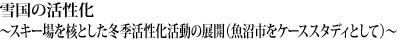 雪国の活性化〜スキー場を核とした冬季活性化活動の展開（魚沼市をケーススタディとして）〜